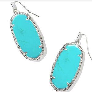 Kendra Scott silver Elle Drop Earrings in Turquoise